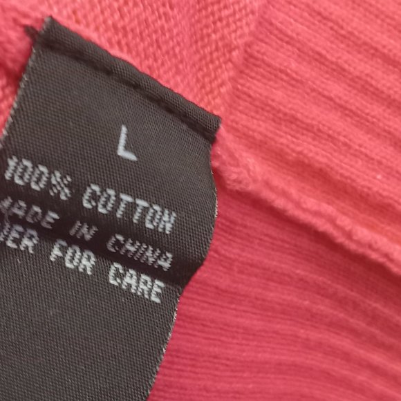 AB Studio 100% cotton Barbie Pink full button v neck cardigan Barbiecore sz L - Picture 5 of 5